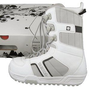 NEW Burton Invader Mens Snowboard Boots!  US 7.5  EURO 40.5  White & Gray